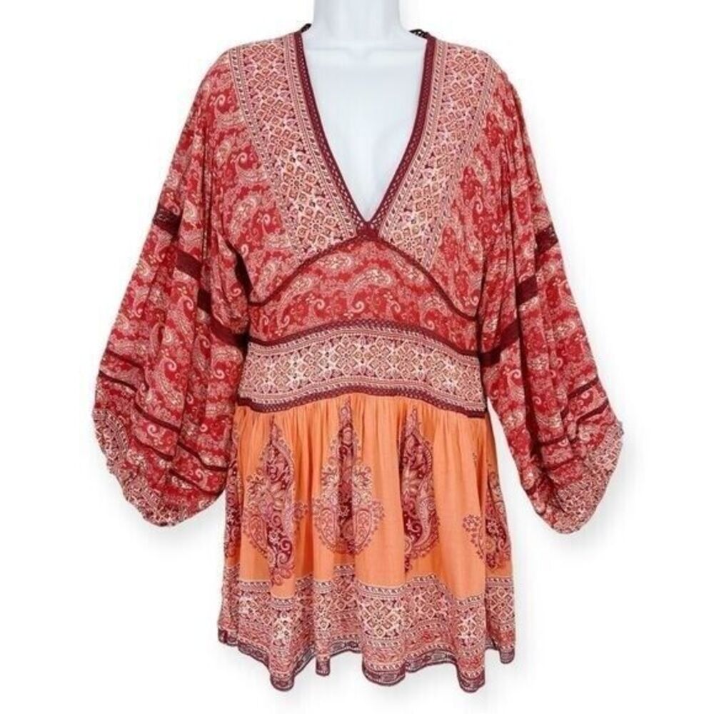 FREE PEOPLE NWT Luna Scarf Print Tunic Top/Dress- size S - Boho Flowy Indie - Picture 3 of 8